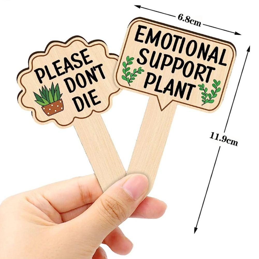 15st Krukväxt Dekoration Pinnar Växtetiketter T-Typ Soltåliga Suckulentetiketter Vattentäta Trä Trädgård