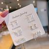 New small fresh one-week stud earrings set 1 pair combination Korean version sweet love bow fairy temperament earrings
