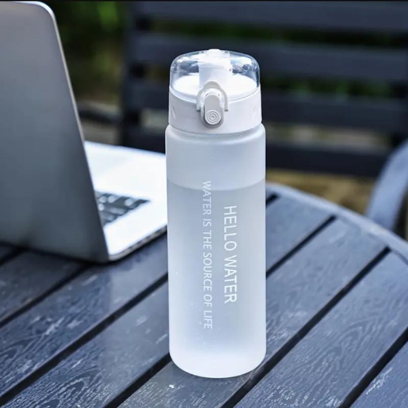 Portable Convenience Large Capacity Cherry Blossom Water Bottle  with Secure Lid & Carrying Rope, High-Quality PC Material