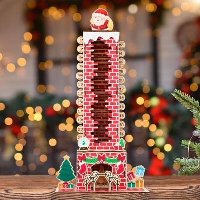 Kinderfreundlicher Weihnachts-Countdown-Kalender Holz Santa Kamin Dekoration