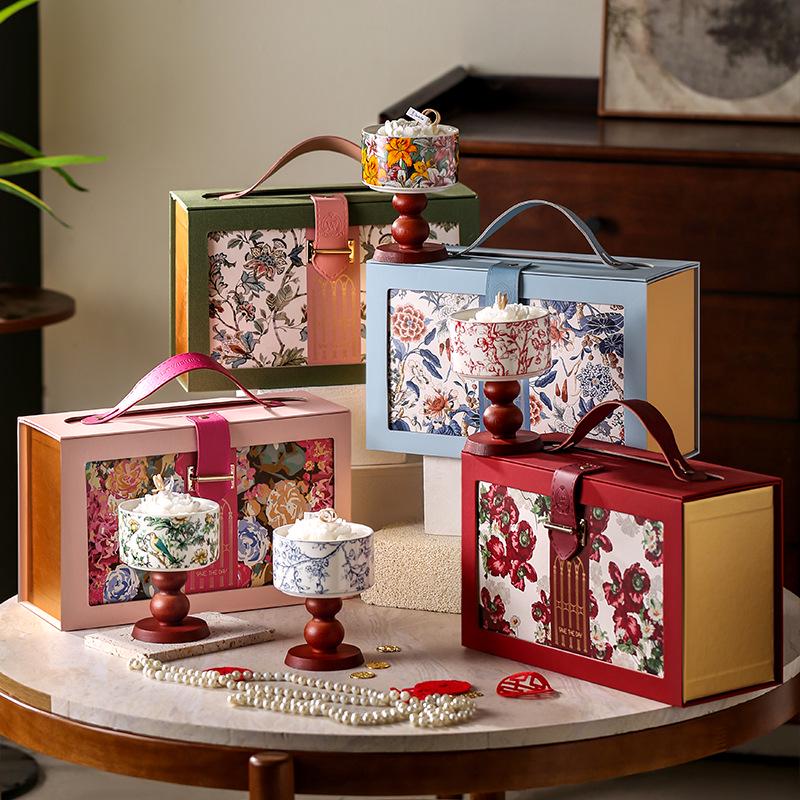 Camellia Scented Candle & Essential Oil Gift Set with Ceramic Diffuser - Hotel Room Fragrance & Deodorizer