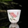 Chinese Ceramic Teacup Travel Personal Meditation Cup Hand Painted Lotus Leaf Tea Bowl Pu'er Master Cup Tea Set Accessories 65ml