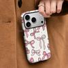 Pink Bow Is Suitable for Iphone17promax Anti-drop Two-in-one Film Case Apple 16 Mobile Phone Case.