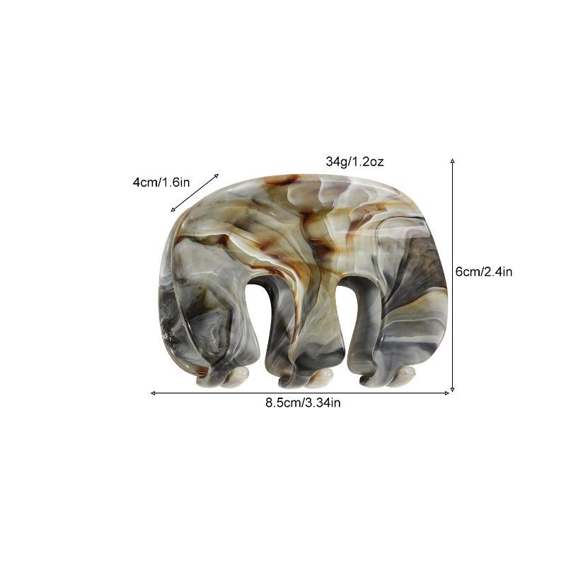 M-shaped Pumpkin Claw Clip High-end Marble Ponytail Hair Clip Back of The Head Updo Shark Clip Hair Accessory