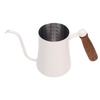 600ML Coffee Brewing Pot 304 Stainless Steel Water Pot with Temperature Meter Wood Handle   Spout
