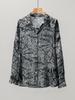 Women's Retro Print Mulberry Silk Long Sleeve Shirt - Spring New Arrival, Mid-Length & Loose Fit