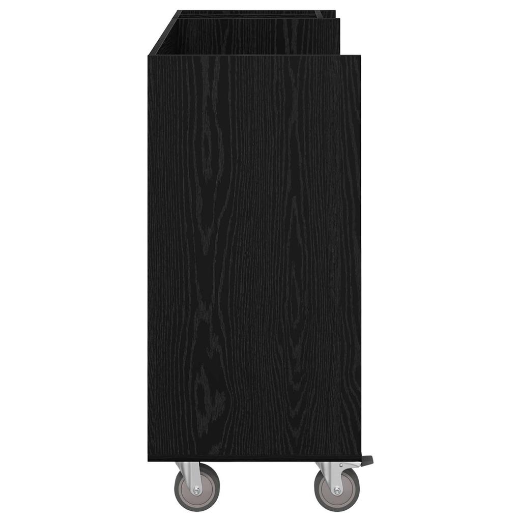 Golf Cabinet with Wheels Universal Black Oak Effect 120 x 45 x 98 cm