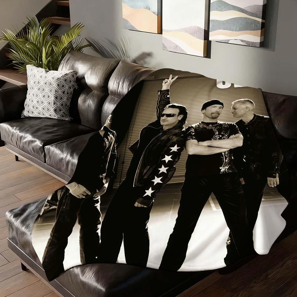 Rock Band U-U2 Blanket For Sofa Office Bed Plane Travel Sleep Read Relax Camping Soft And Warm