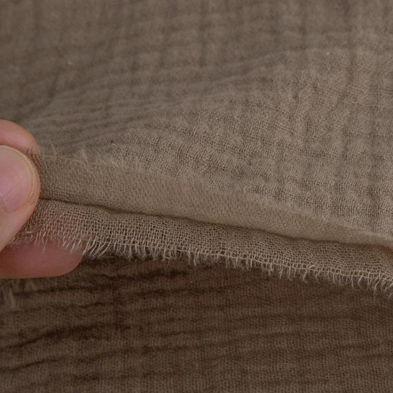 100x135cm Podwójna Warstwa Czysta Bawełna Gaza Cała Bawełna Krepa Tkanina Jednolity Kolor Odzież Domowa Sukienka Szalik Tkanina na Odzież Dziecięcą