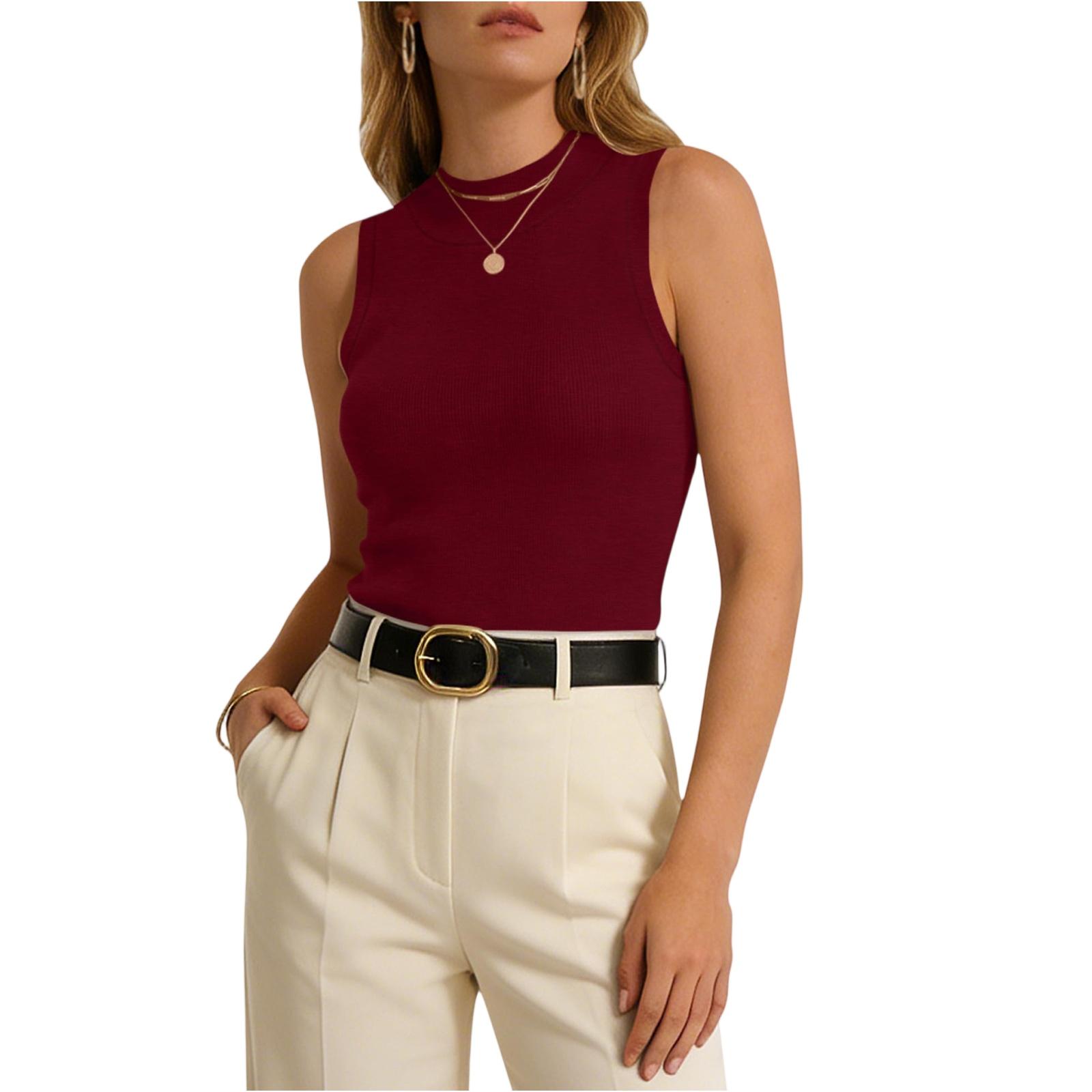 

Women s Color Cotton And Linen Camisole Loose Inner Short Sleeve Versatile Bottoming Top M винний