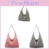 Vintage Style Knit Fabric Shoulder Bag With Zipper Closure For Daily Use