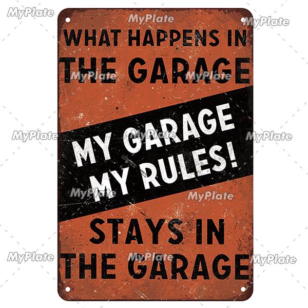 My Garage Metal Sign Vintage Mechanic Tin Sign Man Cave Decoration Wall Decor For Bar Plaque Home Decor Tool Poster