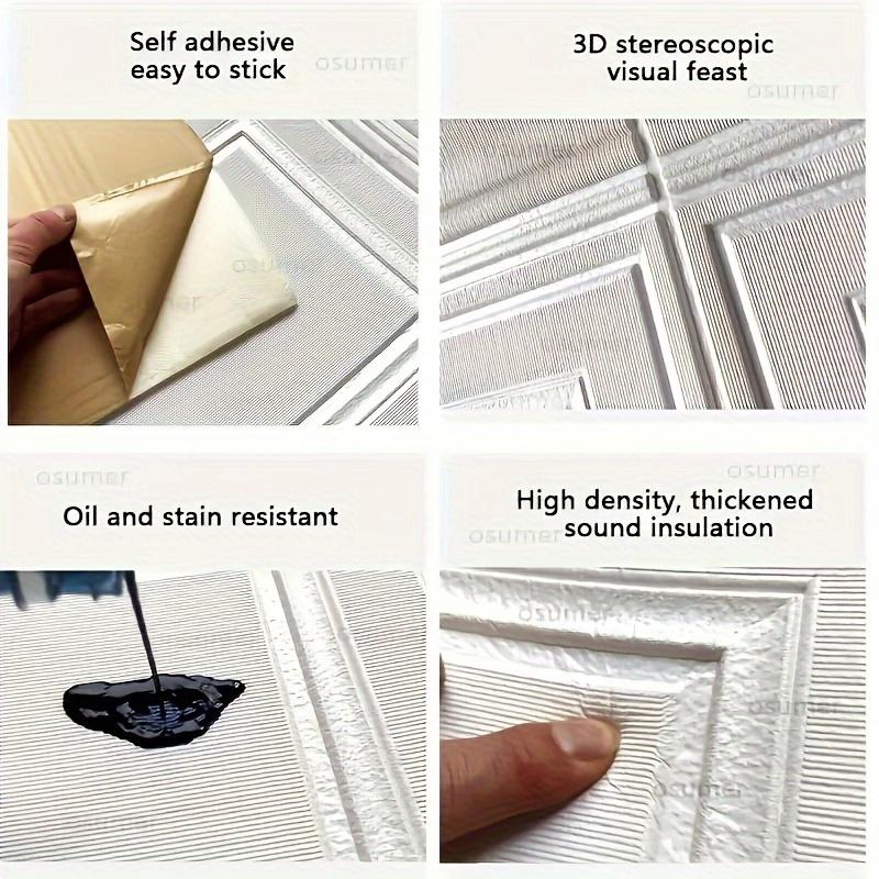 5/10pcs 3D Wall Tile Sticker Self-Adhesive Anti-Collision Sticker Waterproof Moisture-Proof Ceiling Sticker Easy To Stick and Peel