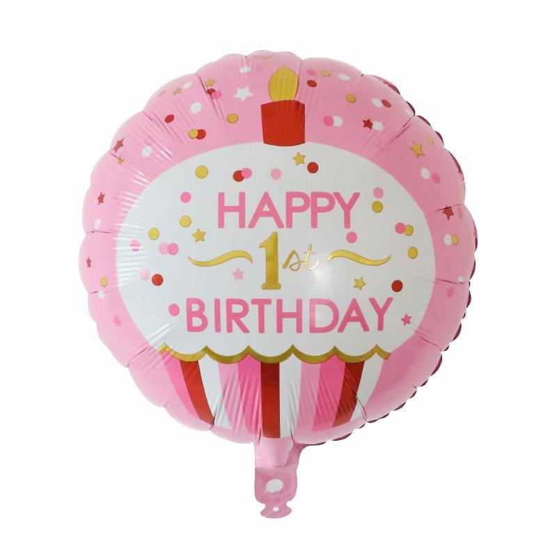 50Pcs/lot 18inch English Happy Birthday Aluminum Foil Balloon Round Helium Balloon Kids Birthday party decoration Air Golobs