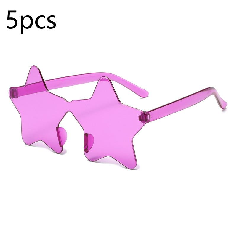 5 Bucăți Ochelari de Soare Stea Ochelari Colorati Stea Transparenți Culoare Bomboană Ochelari de Soare Bărbați Femei Accesorii Foto Petrecere de Zi Aniversară Cosplay