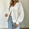 Women's Openwork Knit Button Down Cardigan Sweater for Casual Everyday Wear