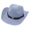 Western Cowboy Straw Hat Sun Hat Tibetan Bullhead Hat National Style Straw Knight Hat Sun Hat