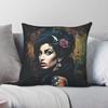 Amy Winehouse Frisur Quadratische Kissenhülle Polyester Leinen Samt Muster Reißverschluss Dekorative Heimkissenhülle