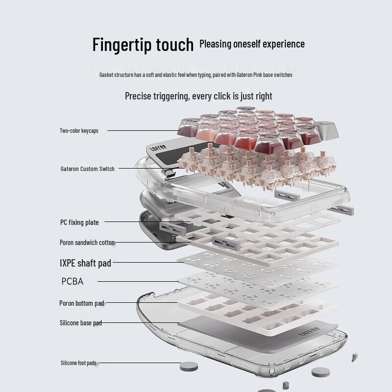 LOFREE EH121 Silver Tube Lipstick Wireless Mechanical Numeric Keypad Calculator