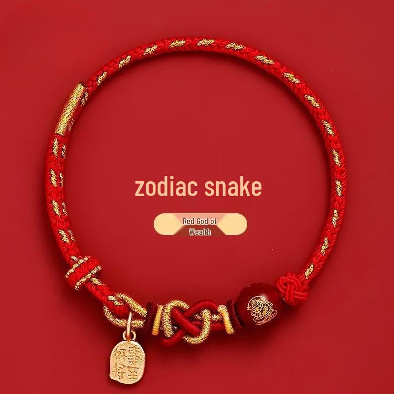 Five Gods of Wealth Zodiac Red Bracelet: Lucky Red String Hand Rope Gift
