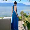 French Sexy Elegant High-end Temperament Seaside Vacation Neck Dress