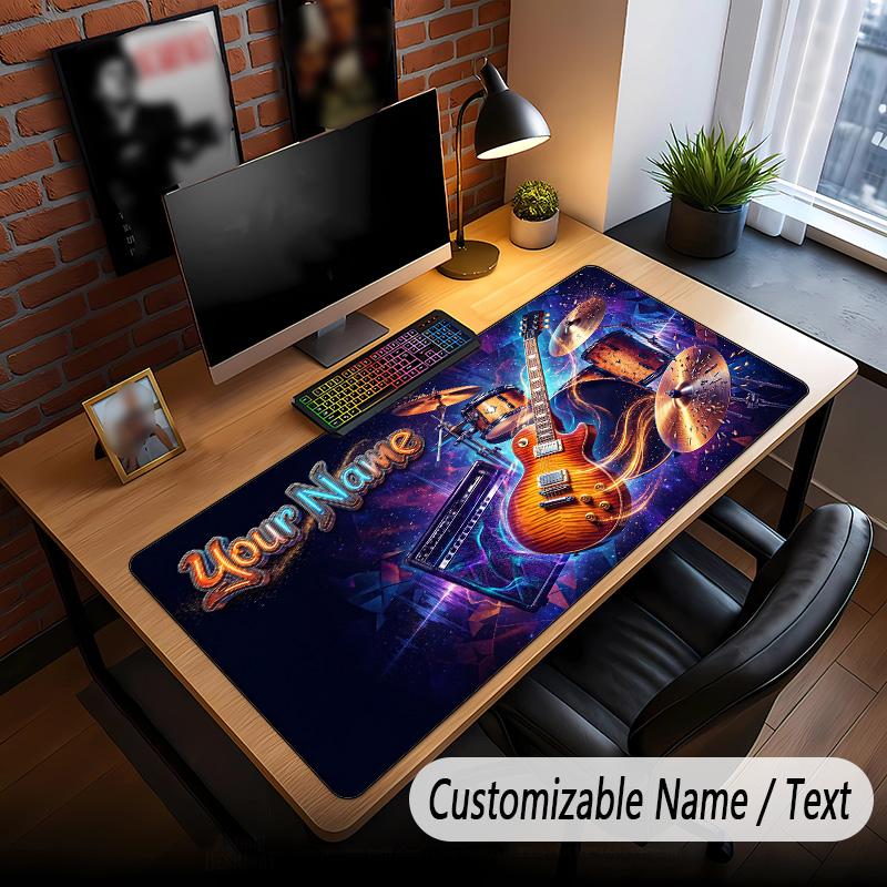 Music General Theme Custom Mouse Pad Personalized With Name Text Customized Desk Mat For Office Home Decor