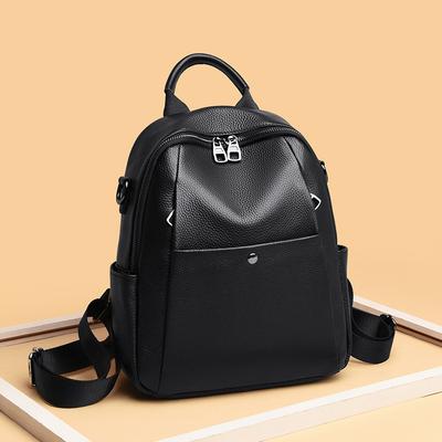 First Layer Cowhide Backpack, New Fashion Women's Soft Leather Backpack, Casual Large-capacity Women's Bag