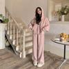 2024 Women's College Style Cotton Hoodie & Wide-Leg Pants Set - Spring/Autumn Casual Wear