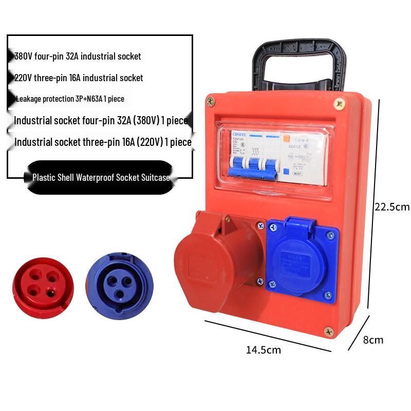Compact Industrial Power Strip with RCD and Display for Construction Sites