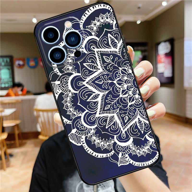 Trippy Tie Dye Floral Mandala Case For iPhone 16 15 11 12 13 14 Pro Max XS XR X 7 8 Plus 12 13 Mini Soft Cover