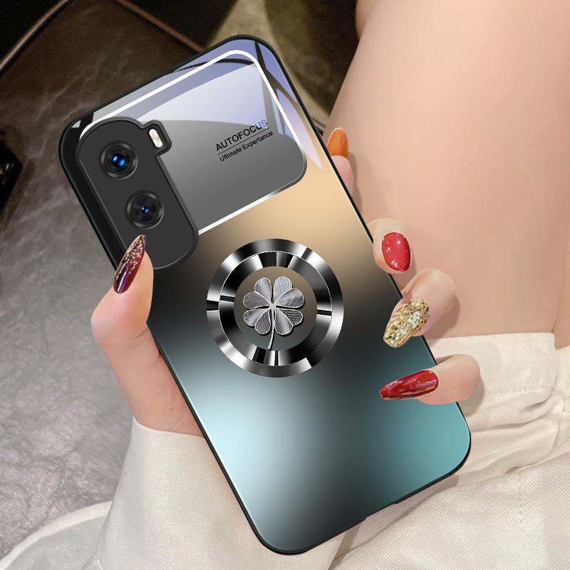 Gradient Flowers For Honor 200 90 8X 9X Pro Lite P50 P40 Nova 10 11i P60 Magic4 6 Mate 20 50 Tempered Glass Phone Case