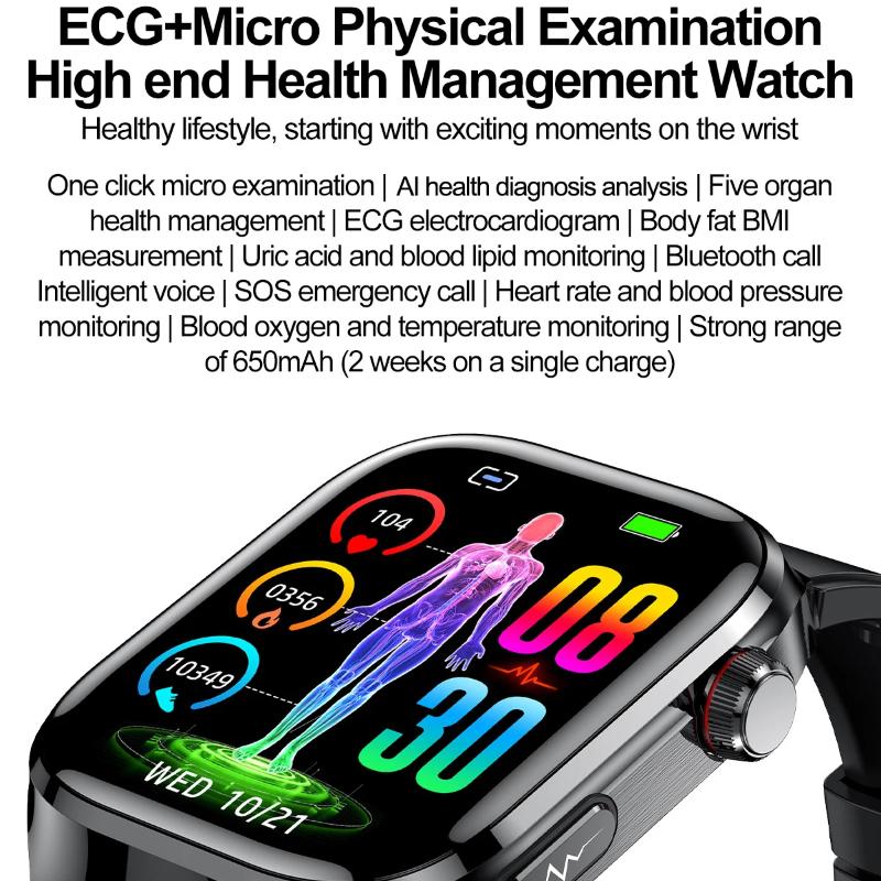 2025 New Blood Lipid Uric Acid Treatment Smart Watch Men ECG+PPG Heart Rate Sports HD Call Health Track for Samsung Smartwatch