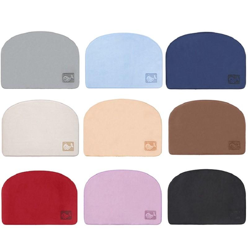 Inyahome Light Blue Cute Bathroom Mat Half Round Memory Foam Floor Rugs  Non-Slip Highly Absorbent Inside Funny Entryway Carpet