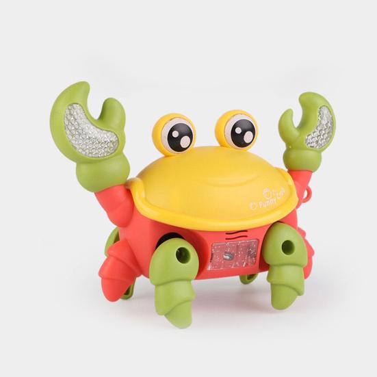 Electric Crab Toy Light And Music Battery Powered Pull String Cute Crab Walking Laterally Educational Interactive Toys Boys Girls Walking