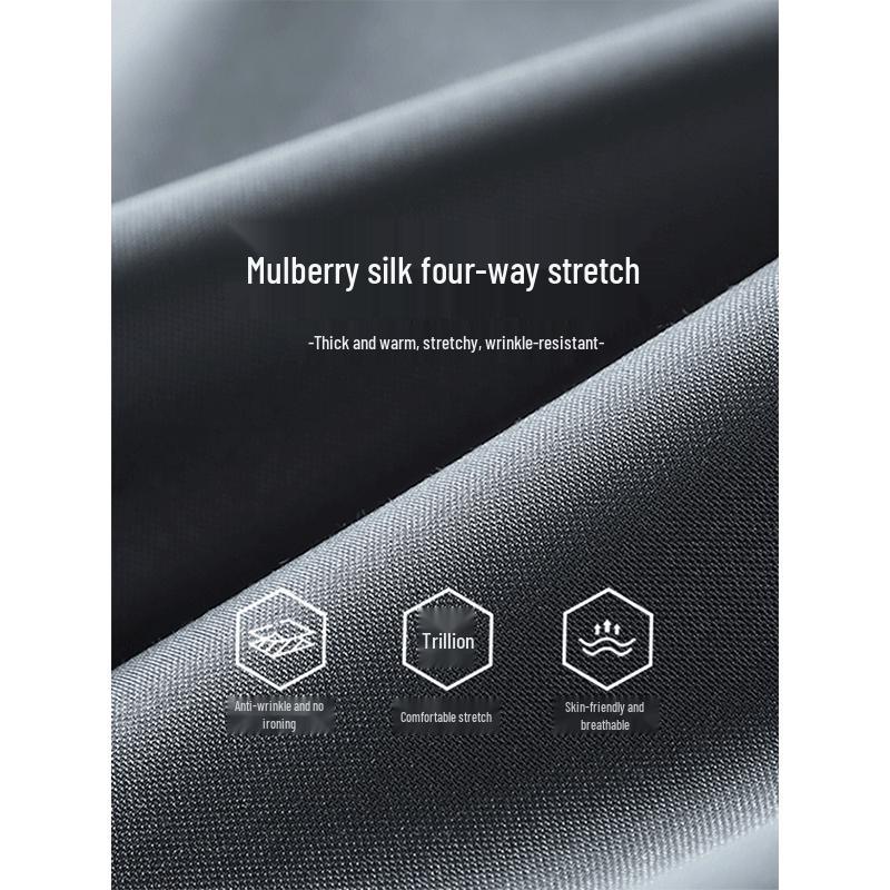 Pierre Cardin Men's Silk-Blend Business Casual Trousers