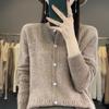 QingHe Cashmere Women's 30% Cashmere Cardigan - Soft & Warm Wool Blend Sweater