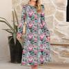 Women's Christmas Printed Fashionable Loose Round-neck Dress