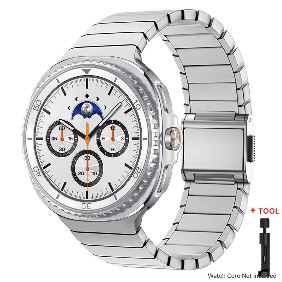 

Роскошный титановый ремешок для Samsung Galaxy Watch 8 40мм 44мм Металлический ремешок для Galaxy Watch 8 Classic 46мм Браслет из нержавеющей стали watch 8 Classic 46mm&Stainless Steel серебряный