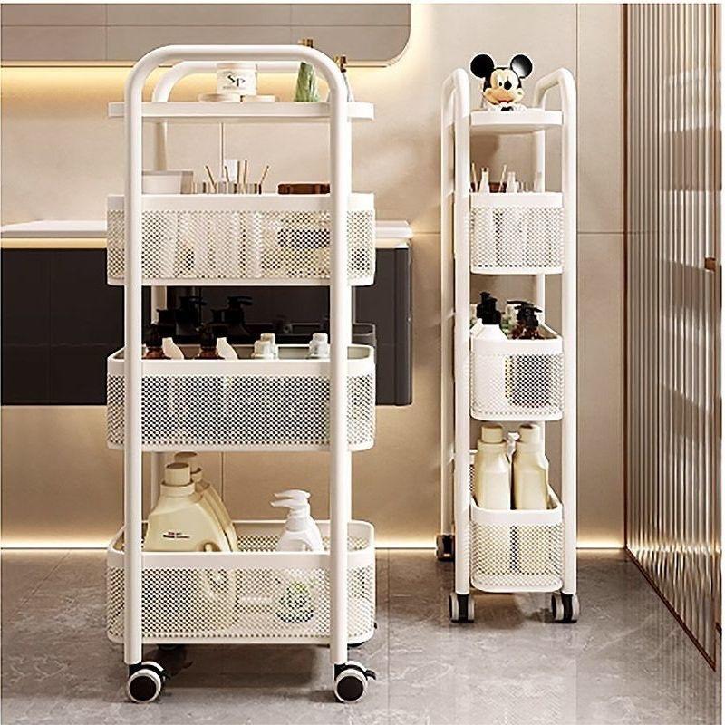 Narrow Multi-Layer Mobile Storage Rack for Kitchen, Bathroom, or Fridge