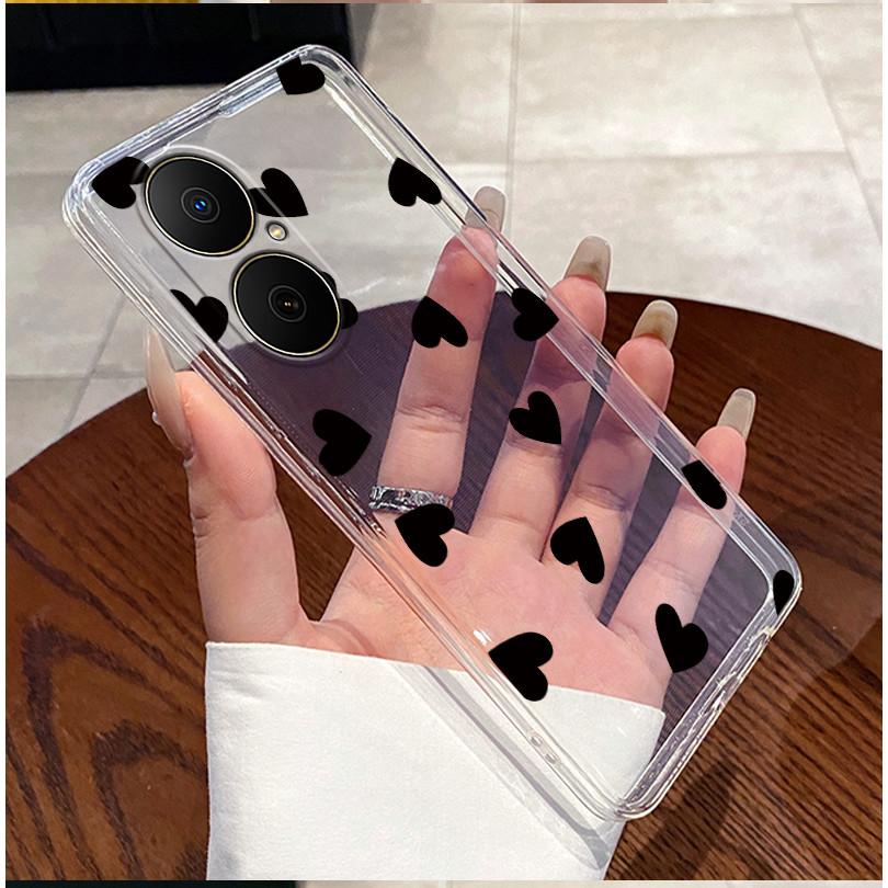 For Huawei Nova Y73 Fashion Beach Seaside Case For Huawei Nova Y73 Clear TPU Soft Cover Anti-scratch Couple Protective Shell