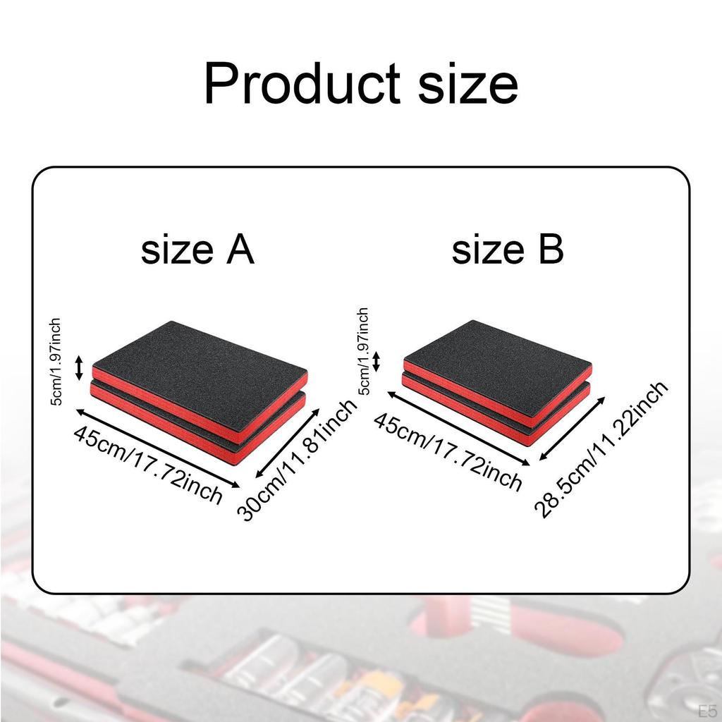 2 Pack Foam Inserts, Tools, Sheets, Non-Slip, Portable, Practical, Removable, for Padding,