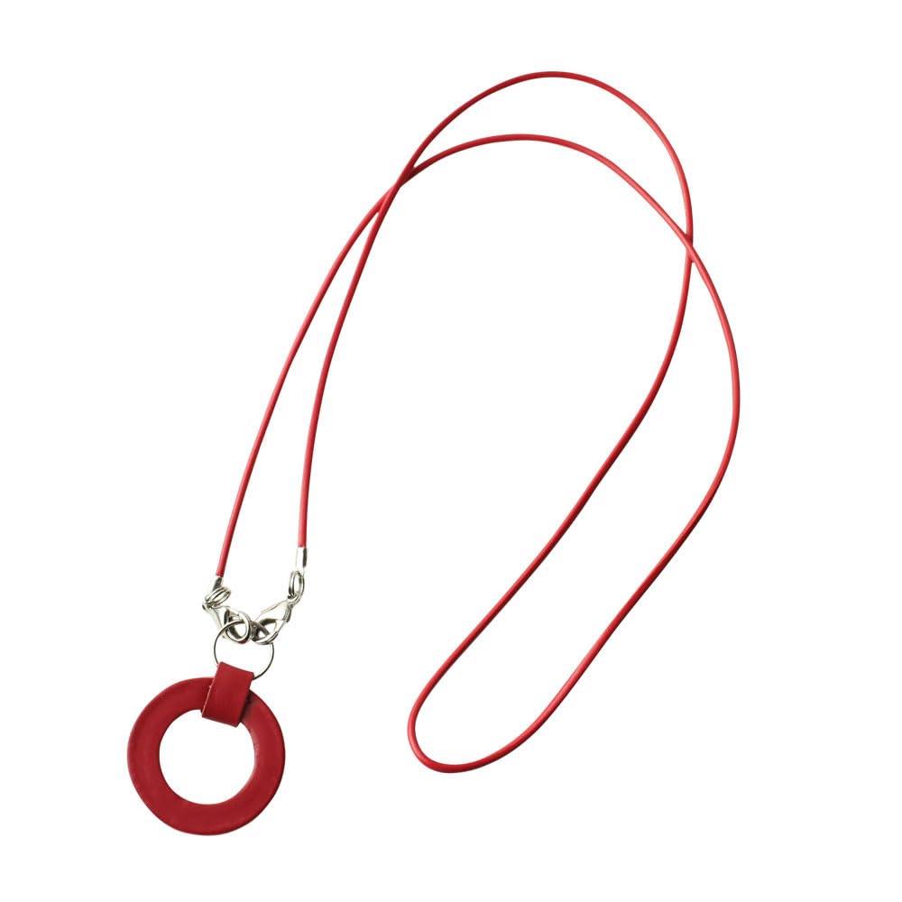 

Держатель HERBE с кольцом и шнурком на шею, сделанный из красной кожи, ремешок для очков/солнцезащитных очков, кожа, Япония,