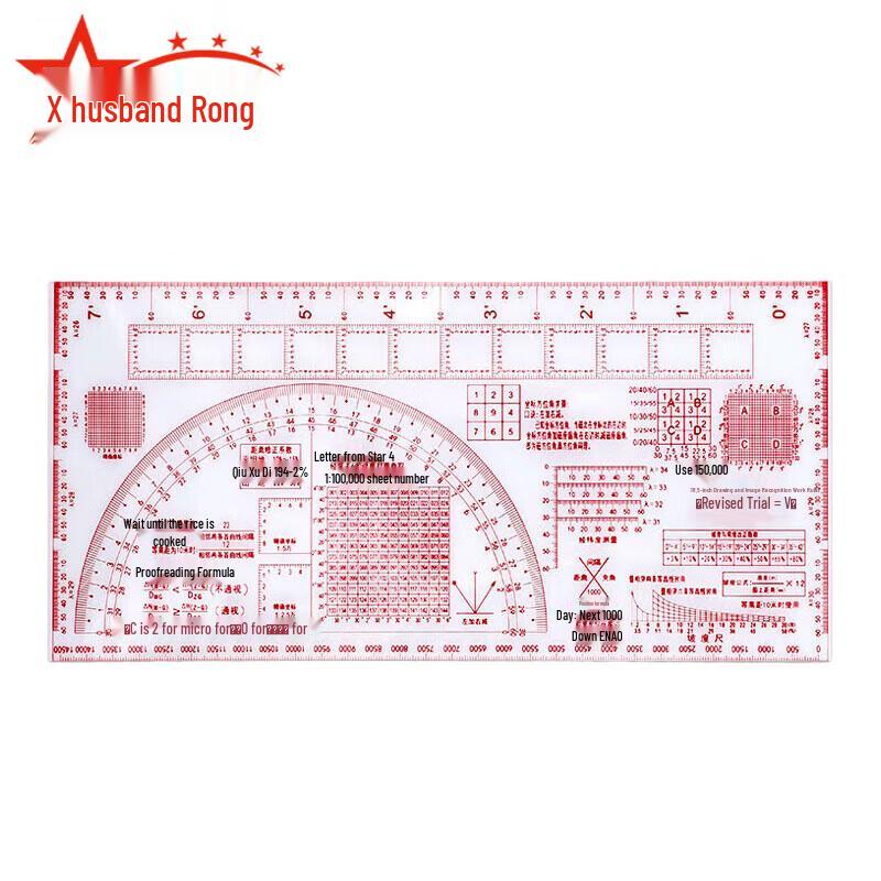 Multi-functional Map Reading & Drawing Ruler