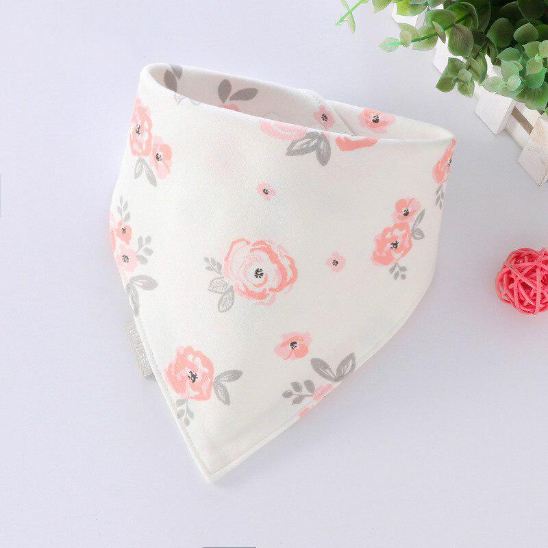 Baby Bibs Triangle Double Cotton Bibs Cartoon Print Saliva Towel Baby Boys Girls Feeding Apron Cotton Bandana Bibs Burp Cloths