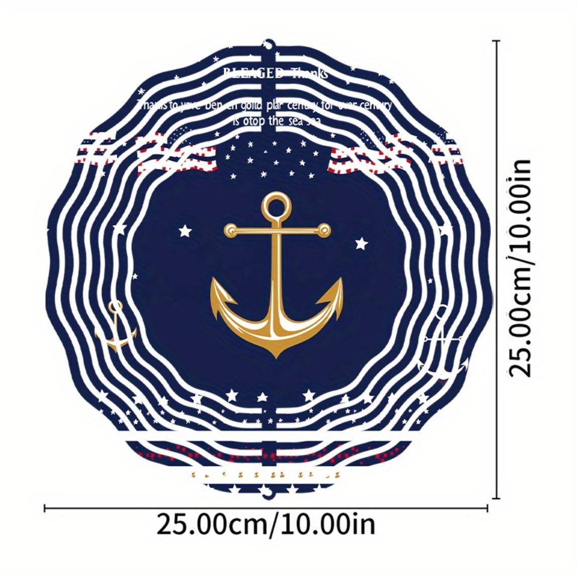 

Металлический ветряной спиннер Дизайн якоря Наружный Внутренний декор Праздничный подарок на День благодарения Рождество 01A