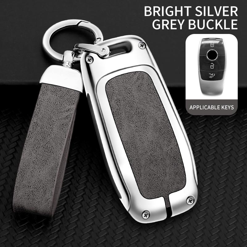 

Interior Mouldings Zinc Alloy Car Key Holder For Mercedes Benz CLA200 CLA260 CLA220 CLA Remote Protective Case Car Key Holder серебряный серый