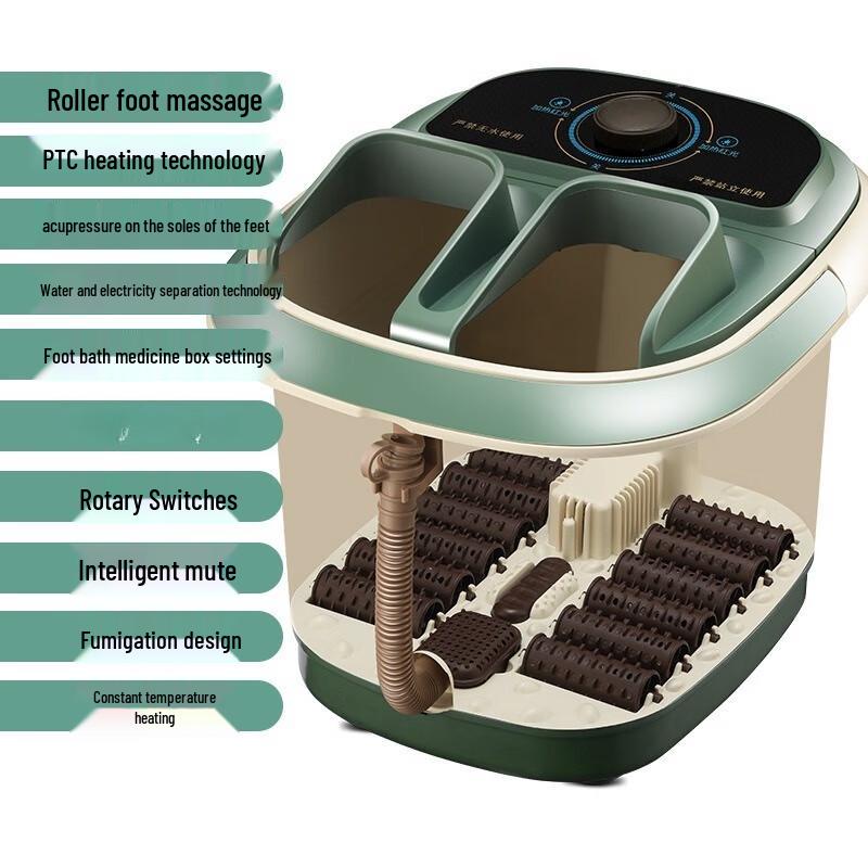 Foot Spa Massager with Steaming & Rollers