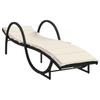 VidaXL Chaise longue avec coussin noir 60x199x42 cm résine tressée, lit de bronzage, chaise longue inclinable, lit de jour 368257
