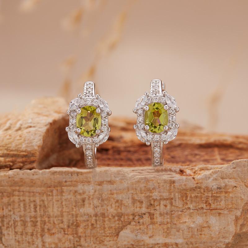 

Natural Sapphire Garnet Olivine Topaz Diopside Stud Earrings Women S Earrings Ear Buckles S925 Sterling Silver