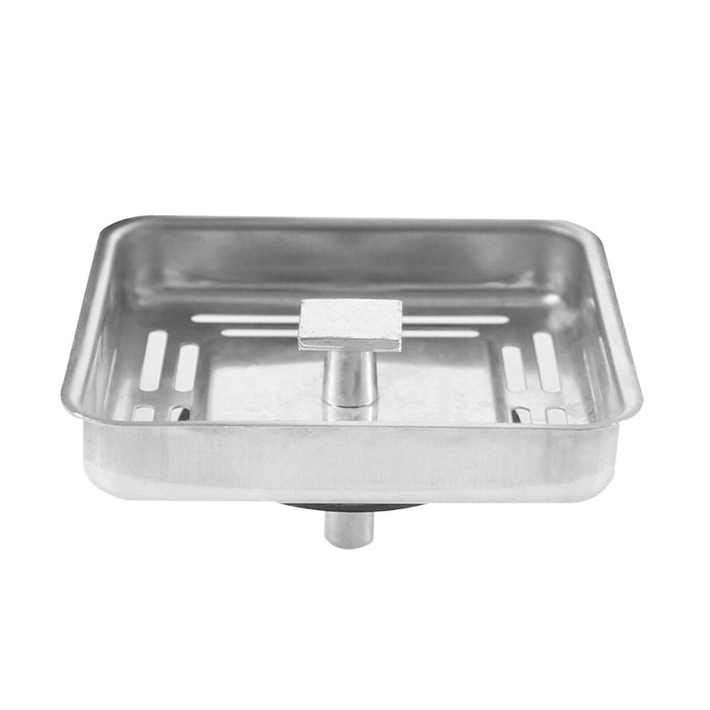 Drainer Kitchen Sink Strainer Stainless Steel Garbage Blocks Square
